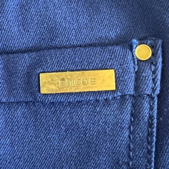 CHICO'S SO SLIMMING STRAIGHT LEG PULL ON PANTS IN BLUE NWT WOMEN'S SIZE XS - Picture 7 of 11